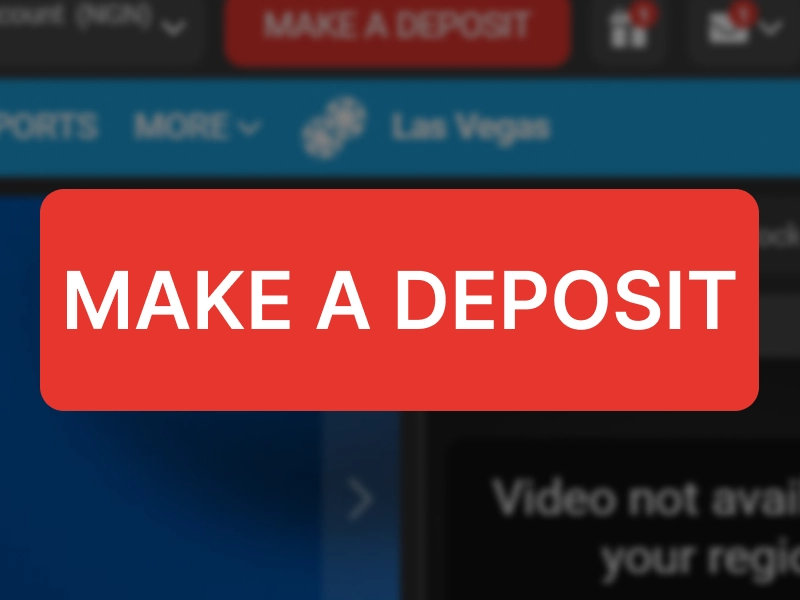 MegaPari personal account screenshot with highlighted Make a deposit section