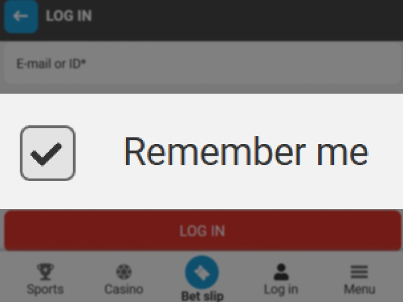 MegaPari login form screenshot with highlighted Remember me checkbox