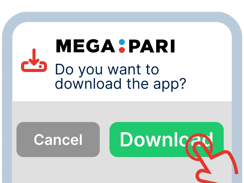 A screenshot of Android's file manager showing the download confirmation for the highlighted MegaPari APK file